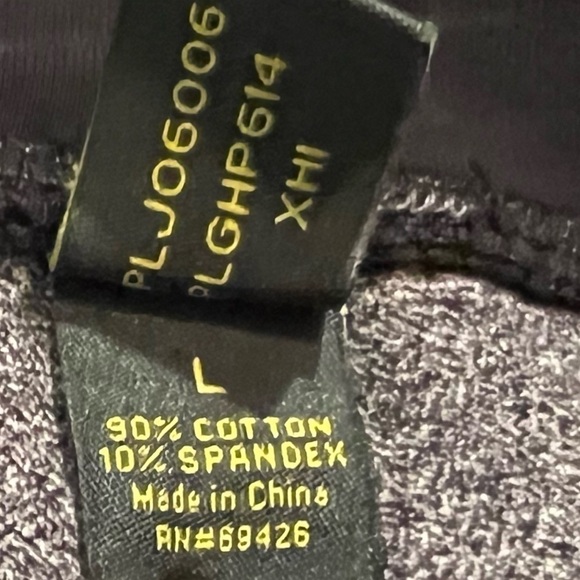 GH Bass capri crop leggings mid rise black purple gray stripe stretch large - Picture 5 of 9